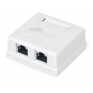  Розетка сетевая 2xRJ-45, UTP, 8P8C, внешняя (NA214)