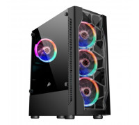 Корпус ATX 1STPLAYER DK-D4 (D4-BK-4R1); без БП; черный