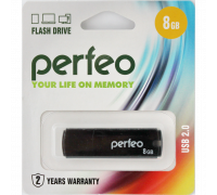 Flash-память Perfeo 8Gb; USB 2.0; Black (PF-C13B008)