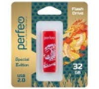 Flash-память Perfeo 32Gb; USB 2.0; Red Lion (PF-C04RL032)