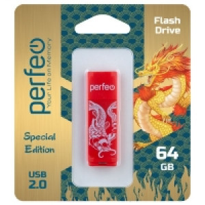 Flash-память Perfeo 64Gb; USB 2.0; Red Koi Fish (PF-C04RKF064)