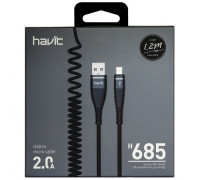 Кабель USB 2.0 to micro USB; 1.2m. спиральный; Havit (H685)