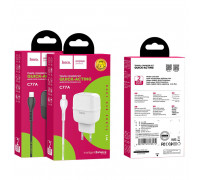  Сетевое зарядное устройство 2xUSB; 5V 2.4A; с кабелем USB 2.0 to micro USB; hoco. (C77A)