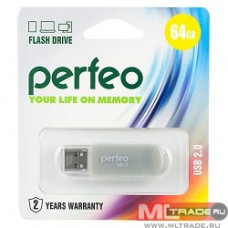 Flash-память Perfeo 64Gb; USB 2.0; Grey (PF-C03GR064)