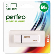 Flash-память Perfeo 64Gb; USB 2.0; White (PF-C01G2W064)
