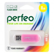 Flash-память Perfeo 8Gb; USB 2.0; Pink (PF-C03P008)