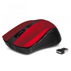 Мышь беспроводная Sven RX-350W; Wireless Optical Mouse; USB; Red (SV-019587)