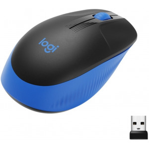 Мышь беспроводная Logitech M190; Black/Blue (910-005907)