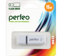 Flash-память Perfeo 16Gb; USB 3.0; White (PF-C12W016)