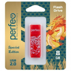 Flash-память Perfeo 8Gb; USB 2.0; Red Tiger (PF-C04RT008)