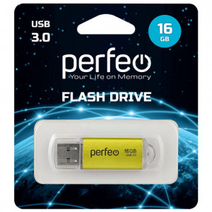 Flash-память Perfeo 16Gb; USB 3.0; Gold (PF-C14Gl016ES)