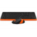 Клавиатура+мышь беспроводная A4Tech  FG1010 Orange; USB