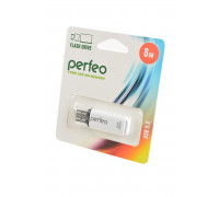 Flash-память Perfeo 8Gb; USB 2.0; White (PF-C13W008)