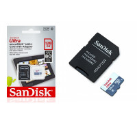 Карта памяти micro SDXC 128Gb SanDisk Ultra  UHS-I CARD + SD-adapter (SDSQUNS-128G-GN6TA)