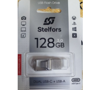 Flash-память Stelfors Dual Type-C/Type-A; 128Gb; USB 3.0; (металл)