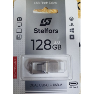 Flash-память Stelfors Dual Type-C/Type-A; 128Gb; USB 3.0; (металл)