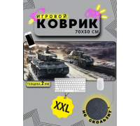 Коврик Танки (тигр; пантера) ткань + резиновая основа; 700 x 300 мм