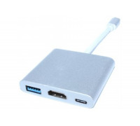 Переходник Type C на USB 3.0 / HDMI / Type C для Apple MacBook  3in1