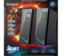 Активная акустическая система Defender Solar 10W 2.0; Bluetooth; RGB; Black