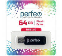 Flash-память Perfeo 64Gb; USB 2.0; Black (PF-C06B064)