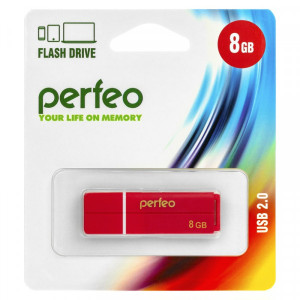 Flash-память Perfeo 8Gb; USB 2.0; Red (PF-C01G2R008)