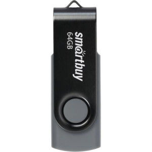 Flash-память Smart Buy Twist Black; 64Gb; USB 2.0; (SB064GB2TWK)