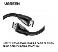 Кабель HDMI to HDMI v2.1; 1m; 4K; UGREEN HD140 (80401)