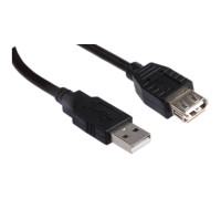 Кабель USB 2.0; AM-AF (соединительный); 0.8м; Black