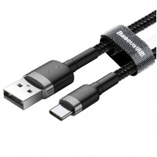 Кабель USB 2.0 AM/Type-C; 2.0M; Baseus Cafule, Black-Grey