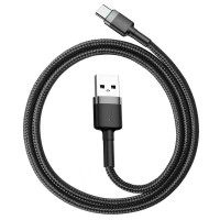 Кабель USB 2.0 AM/Type-C; 3.0M; Baseus Cafule, Black-Grey