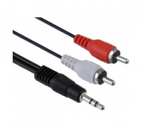 Кабель аудио; 1 м ; Jack 3.5 mm Stereo вилка – 2xRCA вилка; 
