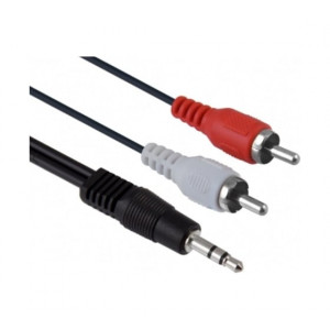 Кабель аудио; 1 м ; Jack 3.5 mm Stereo вилка – 2xRCA вилка; 