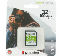 Карта памяти SDHC 32Gb Kingston Canvas Select Plus Class 10 UHS-I U1 V10 (SDS2/32GB)