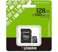 Карта памяти micro SDXC 128GB Kingston Canvas Select Plus Class 10 UHS-I U1 V10 A1;  (SDCS3/128GB)