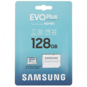 Карта памяти micro SDXC 128Gb Samsung; Class 10; EVO Plus UHS-I U3; With SD-adapter (MB-MC128SA/EU)