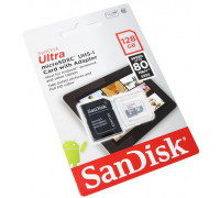 Карта памяти micro SDXC 128Gb SanDisk Ultra UHS-I CARD + SD-adapter (SDSQUNS-128G-GN6TA)