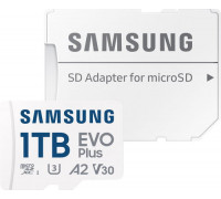 Карта памяти micro SDXC 1Tb Samsung; Class 10; Evo Plus UHS-I R160/W160MB/s; With SD-adapter (MB-MC1TOSA/EU)