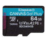 Карта памяти micro SDXC 64Gb Kingston Canvas Go! Plus; Class 10 UHS-I U3 (SDCG4/64GBSP)