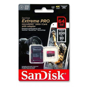 Карта памяти micro SDXC 64Gb SanDisk; Extreme PRO; Wiith SD-adapter 