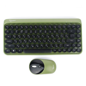 Клавиатура+мышь беспроводная Gembird KBS-9001; USB; Black-Green 