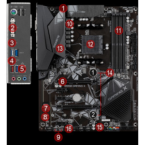 Материнская плата Gigabyte B550 Gaming X V2 (sAM4, AMD B550, PCI-Ex16)