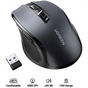 Мышь беспроводная Ugreen MU006 (15063); USB; Black (бесшумная)