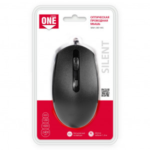 Мышь проводная Smartbuy ONE SBM-280-K; USB; Black; Бесшумная