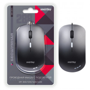 Мышь проводная Smartbuy SBM-288-K; USB; Gray; Бесшумная