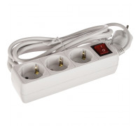 Сетевой фильтр 3 евро-розеток 1.8 м; Perfeo POWERMATE  (PF-PM-3/1,8-W); White