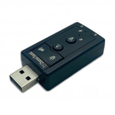 Звуковая карта 3D; USB2.0 Sound 7.1 с кнопками (в виде флешки)