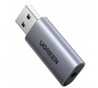Звуковая карта UGreen CM383 (80864) USB 2.0 to 3.5mm Audio Adapter; Gray