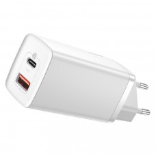 USB зарядное устройство Baseus CCGAN2L-B02 C+U 65W White