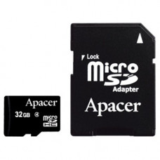 Карта памяти micro SDHC 32Gb Apacer; Class 4; With SD-adapter (AP32GMCSH4-R)