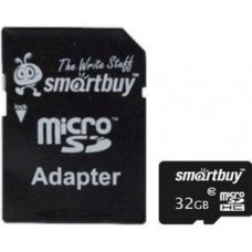 Карта памяти micro SDHC 32Gb Smartbuy; Class 10; with SD-adapter (SB32GBSDCL10-01***)